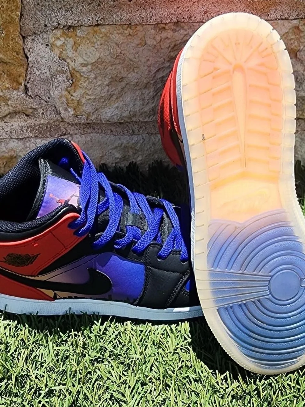 Jordan Air Jordan 1 Mid GS - Purple, Black, Red